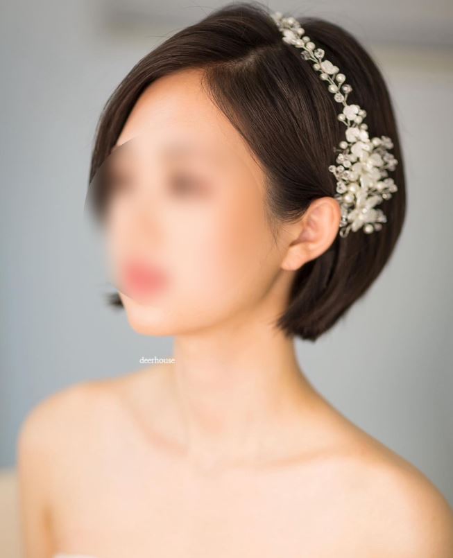 단발 웨딩 헤어